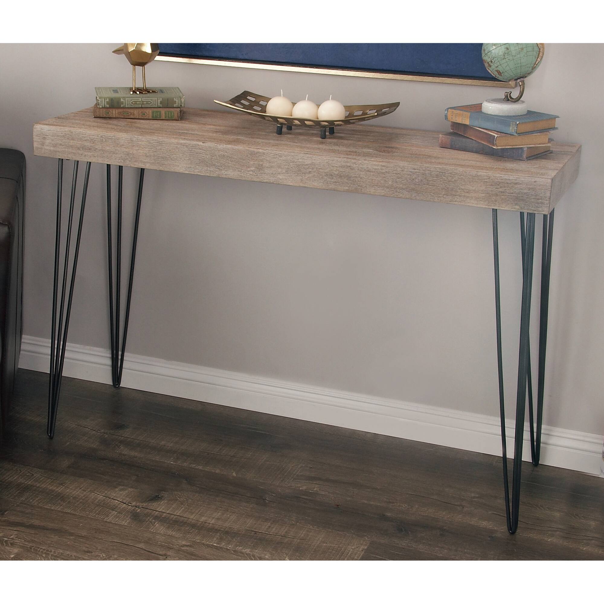 47" Brown Modern Wood Console Table